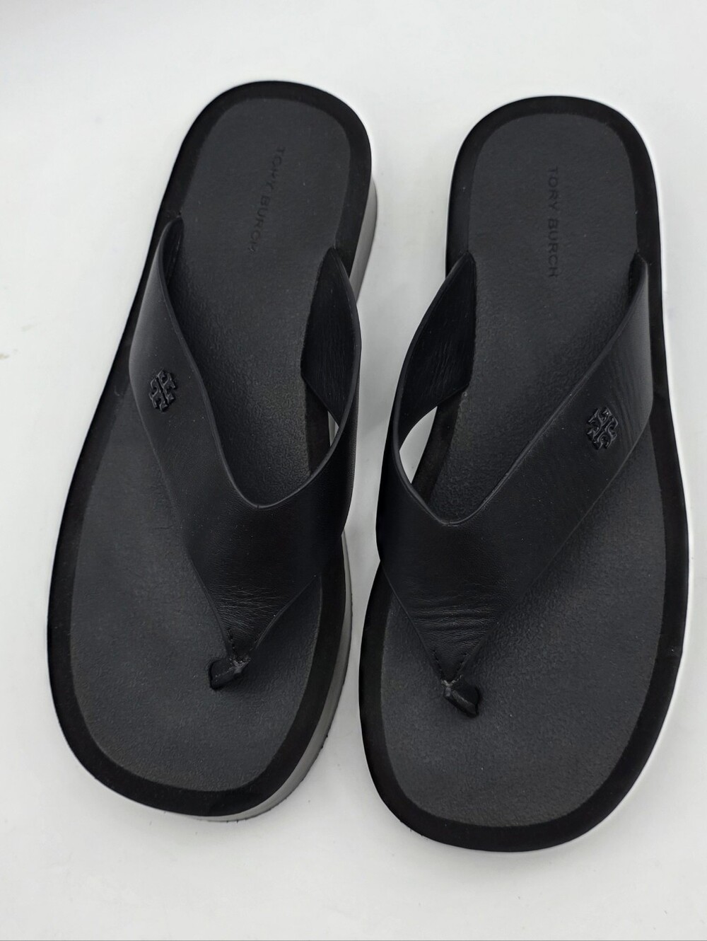 Tory Burch Black Platform Thong Sandals - Picture 2 of 6